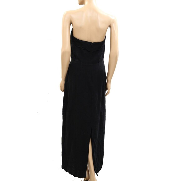 Anthropologie Black Tube Maxi Dress Strapless Cutwork Classic Evening S 284265 - Picture 3 of 4